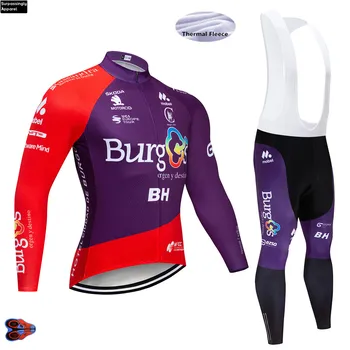 Mænd BH Team Vinter Fleece Trøje i Lilla med Lange Ærmer Pro Cycling Tøj 2019 MTB Cykel Jersey Cykel Tøj Sportstøj