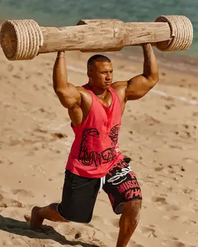 Mænd Bodybuilding Tank Tops Fitnesscentre Workout Fitness Bomuld Ærmeløs skjorte, der Kører Tøj Stringer Singlet Mandlige Sommeren Casual Vest