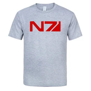 Mænd er T-Shirts plus størrelse 3XL Sommeren kortærmede Mænd Mass Effect N7 trykte t-shirt til mænd t-shirt Afslappet Brand bomuld t-shirt