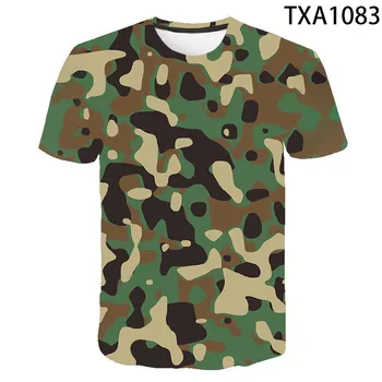 Mænd, Kvinder, Børn 3D-T-Shirt Militær Camouflage Print T-Shirts, Korte Ærmer Dreng Pige Cool Kids Tee Sommeren Korte Ærmer Toppe