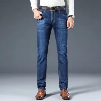 Mænd ' s plus size business casual jeans 2020 efteråret og sommeren mode brand nye bløde Elasticitet Lange bukser Sort blå bukser