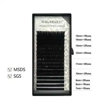 NAGARAKU 5 skuffer Eyelash extensions Mix 7-15mm falske øjenvipper Høj kvalitet faux mink enkelte øjenvipper af bløde og naturlige