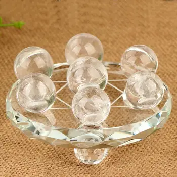 Naturlige quartz krystal kugle syv-stjernede array krystalkugle reiki meditation crystal indrettet chakra healing krystal sæt