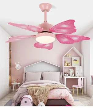 Nordisk fan lampe macarone butterfly loft ventilator-lampe rolige spisestue, soveværelse lampe børn værelses lampe individuelle kreative lampe