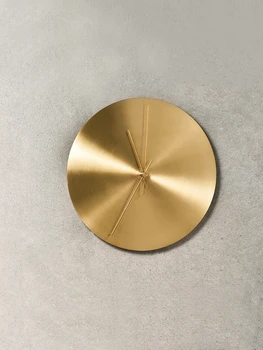 Nordisk luksus vægur stille Stue Guld runde Metal væg ur kreative wandklok goud Stilfulde indretning Indretning MM60WC