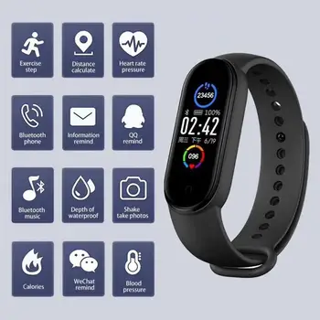 Ny Bluetooth-Smartband Fitness Tracker Skridttæller puls Armbånd blodtryksapparat Til M5 Smart Sport Band TXTB1