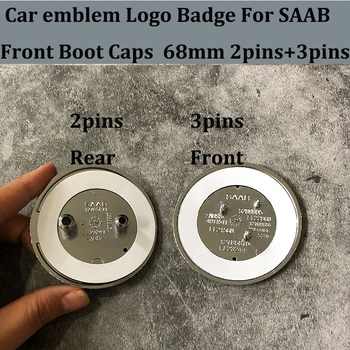 Nye 1stk For SAAB 68mm Auto Hale Boot Bagagerum Bag 2pins Bil tilbehør Til SAAB 9-3 9-5 93 95 BJ SCS Bil Logo Badge Caps