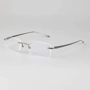 Nye Ankomst Business-Brillerne ren titanium mandlige uindfattede Briller ramme, lav vægt opskrift RXable #6379 størrelse 55-17-140