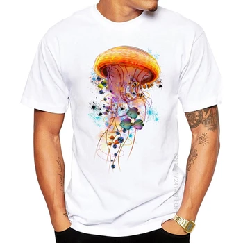 Nye Herre t-shirts Mode Elektriske Vandmænd Verden Trykt T-Shirt i Bomuld Nyhed O-neck Design Toppe Cool Tee