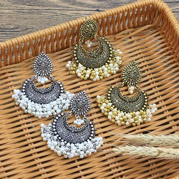 Nye Ins Antik Guld Håndlavet Perler, Perle Kvast Indiske Jhumki Jhumka Nepal Øreringe Bohemia Party Smykker Sigøjner Oorbellen