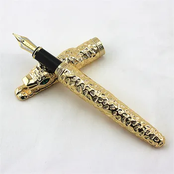 Nye Jinhao Leopard, Gepard Full Metal Golden Fountain Pen Luksuriøse og Udsøgte Avanceret Skrive-Gave Pen for Virksomhed Kontor