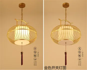 Nye kinesiske stil smedejern pendel i antik bird cage lampe, fuglebur vedhæng lys balkon lamper