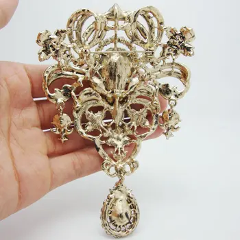 Nye Kommer Vintage Stil, Lilla Rhinestone Krystal Blomst Vedhæng Broche Pin-Mode Smykker For Kvinden