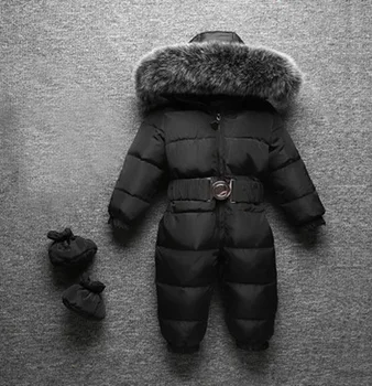 Nye ræv pels kraver Ned jakke til drenge og piger ny baby tykke vinter flyverdragt