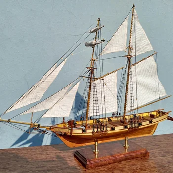Nye Skala 1/96 Laser-cut Klassikere Antikke Træ sejlbåd Model kit: HARVEY 1847 skib model kits