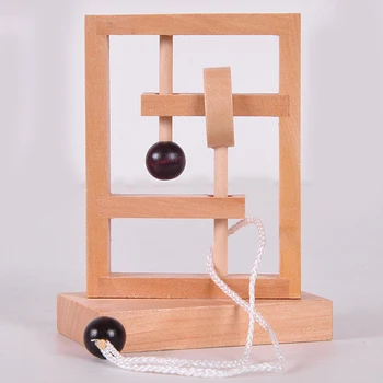Nye Skrivebord Nyhed 3D Træ-Reb Loop Puslespil IQ Sind String Hjerne teaser Spil for Voksne Børn Gave Læring Uddannelse Puslespil Legetøj