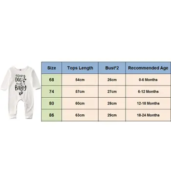Nyfødt Baby, Dreng, Pige Tøj med Lange Ærmer Brev Print Romper Buksedragt One-Stykker Tøj Størrelse 0-24M