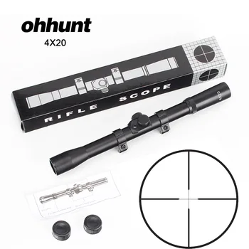 Ohhunt 4X20 Jagt Riffelsigte Fine Duplex Sigtemiddel Taktisk Rifle Anvendelsesområde Optiske Seværdigheder med Svalehale Ringe til Airsoft Luftkanon