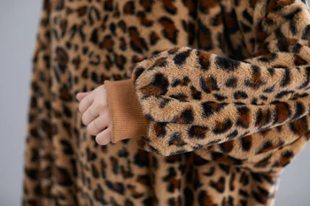Oladivi Plus Size Kvinder Mode Print Leopard Hættetrøjer Ladies Casual Leisure Sweatshirts Pige Tunika Pullover Store Tøj 7XL 6XL