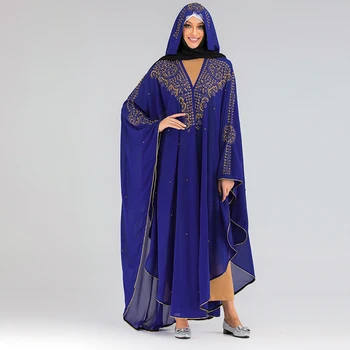 Paillet Bolero Bolero Djelaba Femme Kvinder Shrugs Niqab Abaya Kimono Lang Muslimske Cardigan Islamiske Tunika Dubai Tyrkiet Pels