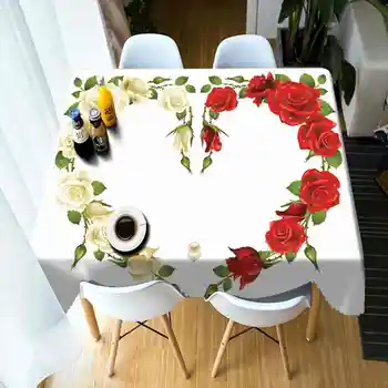 Party Hjem Køkken Dug Steg Blomst Blomster Billede 3D-Print Tykkere Rektangulær Rund dug