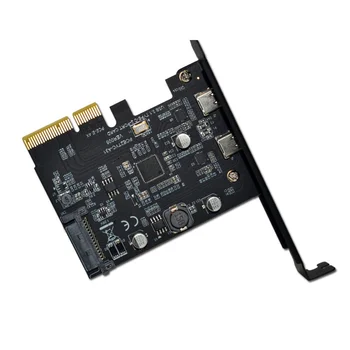 PCI 10Gbps PCI Express X4 X8, X16 PCI-E-Dual USB 3.1 Type-C Adapter udvidelseskort usb 3.1 pci-e hurtig внешняя видеокарта