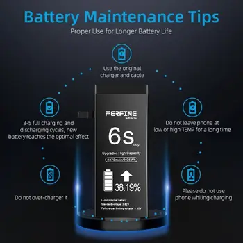 Perfine Batteri 6S 2370mAh Udskiftning Li-Polymer Indbygget jeg 6S Telefon Kvalitet Batteri med Tool Kits