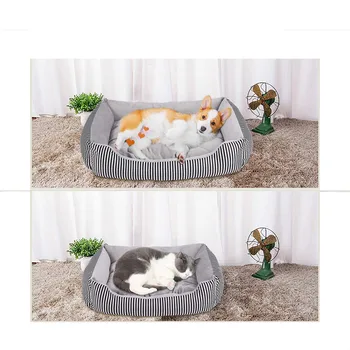 Pet-sofa M/L boutique-mode hund bed kennel lille kat selskabsdyr hvalp runde bed hus bløde efteråret og vinteren behageligt varme F4