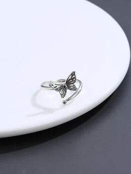 PFHOO 925 Sterling Sølv Gennembrudt Butterfly Finger Ringe Til Kvinder Justerbar Åbne Ring Fine Smykker Party Gave Nye Ankomst