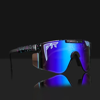 Pit Viper Oprindelige Overdimensionerede Semi Uindfattede Solbriller til Mænd UV400 Halv Frame Mode Sport Goggle Store Spejl Nuancer Med Box