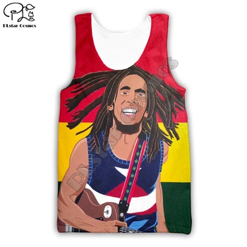 PLstar Kosmos Reggae Bob Marley Træningsdragt Casual Nye Mode, Hip Hop Farverige 3DfullPrint Unisex Vest/Tank Top Herre Dame s-1