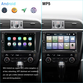 Podofo 2 din bil radio Android-Car Multimedia-Afspiller, GPS 2 Din autoradio for Volkswagen, skoda, Toyota, Nissan, hyundai bil stereo