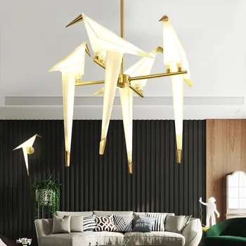 Post-Moderne Led-Fugl Lysekrone Lys Kreative Guld Dekorative Hjem Stående Lampe Sengen Væglamper Moderne Stue Indretning