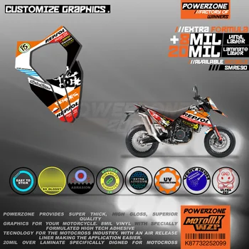 PowerZone Custom Team Grafik Baggrunde Decals 3M Klistermærker Kit Til KTM SM SMR690 2007-2011 099