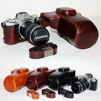 PU Læder taske Kamera Taske Cover til olympus E-M5 II E-M5 Mark ii em5 II Med Rem