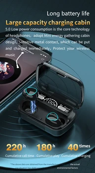 På Lager Trådløse Hovedtelefon Bluetooth-V5.1 A10 TWS Trådløse Bluetooth-Touch-Hovedtelefon-LED-Skærm Headset Med Mic