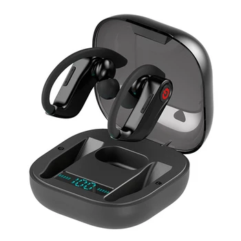 Q62 TWS trådløse hovedtelefon Bluetooth-5.0 Stereo Sport Volumen kontrol tilfælde Vandtæt ear hook-Headset MIc