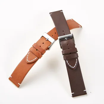 Quick Release Armbånd Mat Kalveskind i Ægte Læder Watchbands 16mm 18mm 20mm 22mm 24mm Se Stropper til Smarte Ure