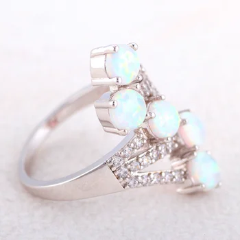 ROLILASON Smukke Ringe til Mor Hvid Ild Opal sølv Mærke Mode Smykker Ringe USA Størrelsen #6#7#8#9#10 OR872