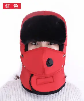 Rusland hær maske earmuff hat tyk varm vinter udendørs bombefly hat hat hat leifeng