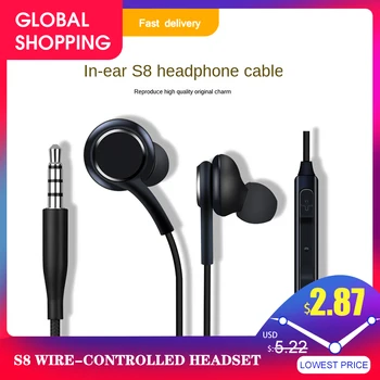 S8 Wire-kontrolleret Headset med Hvede til Samsung S8Plus Android Universal In-ear Headset HIFI lydkvalitet Justering af Lydstyrke