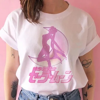 Sailor Moon t-shirt femme grafiske tees kvinder hvid t-shirt japansk print tshirt vintage