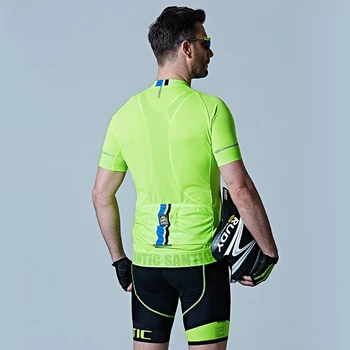 Santic Trøje Sætter 2018 Pro Team Cykling Tøj Kit Skinsuit Mænd Kort Ærme Cykel Tøj Jersey Grønne Cykel Sæt