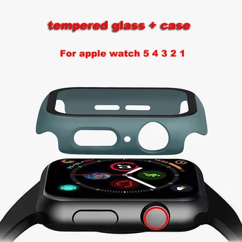 Screen Protector Film + PC tilfældet For Apple-Ur Serie 1 2 3 4 5 38mm 40mm 42mm 44mm for iwatch Hærdet glas Udskiftning af rem