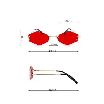Seemfly Retro Ovale Solbriller Kvinder Mænd Uindfattede 2020 Marine Linse Lille Ramme Sol Briller Kvindelige UV400 Nuancer Oculos Gafas De Sol