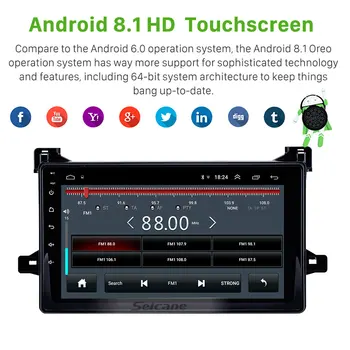 Seicane 9 tommer Android 8.1 bil Radio gps-Stereo-Enhed, der Afspiller til 2016 Toyota Prius støtte WIFI, Bluetooth DVR Bagudrettet kamera
