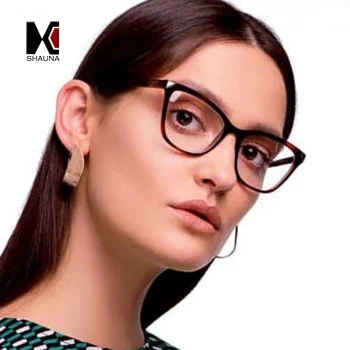 SHAUNA Klassiske Metal Negle Dekoration Briller Optisk Ramme Kvinder Mode-Cat Eye Briller Nærsynethed