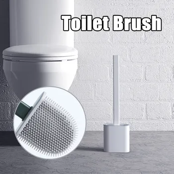 Silikone Toilet Børste vægmonteret Base rensebørste Til Toilet Væggen Hænger Husstand rensebørste Badeværelse Tilbehør