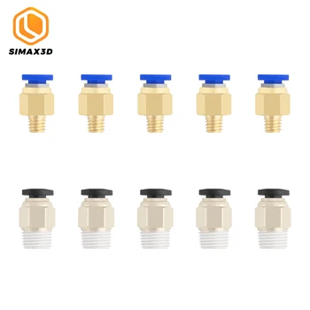 SIMAX3D 30stk Pneumatiske Stik Messing kit PC4-M6 PC4-M10 for ender3 Pro PLA filament 1.75 Feed Montering af Kobling 3D-Printer Del