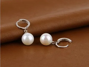 Smukke Hvide Perle Vedhæng Øreringe Til Kvinder, Damer, Bryllup, Engagement, Godt Salg 925 Sterling Sølv Smykker Til Stede